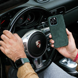 Alcantara iPhone Case in Midnight Green