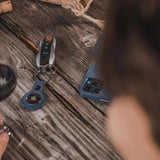 Alcantara AirTag Keyring in Sea Blue